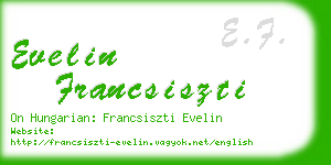 evelin francsiszti business card